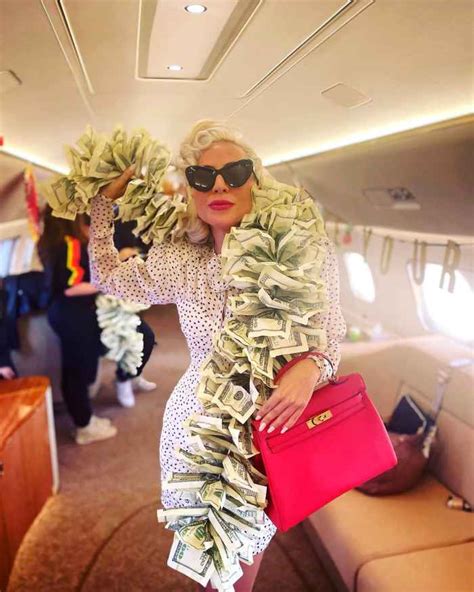 Lady Gaga Wear Boa Made of $100 Bills on Private .